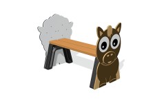 Farm Animal Bench 1m (various animal ends)